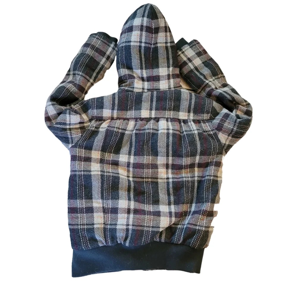 O'NEILL VTG Hoodie Grey Plaid Acrylic Wool Blend Jacket Long Sleeve Size Large - Picture 2 of 8
